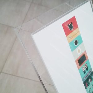 Leggio da pavimento con una tasca porta avvisi e porta depliant formato A4 (21 x 29.7 cm.) con base a L - immagine 3