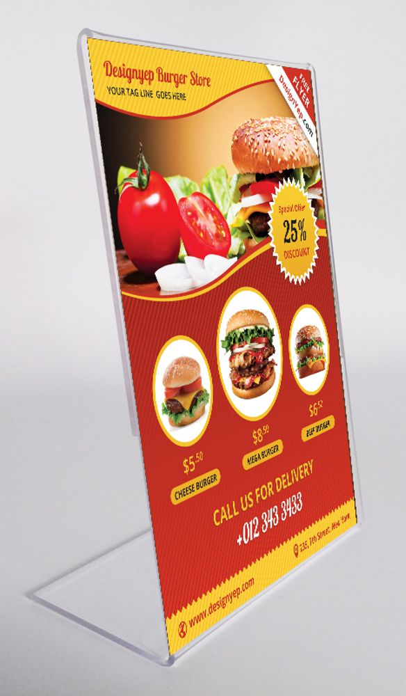 porta avvisi da banco a6 verticale base l