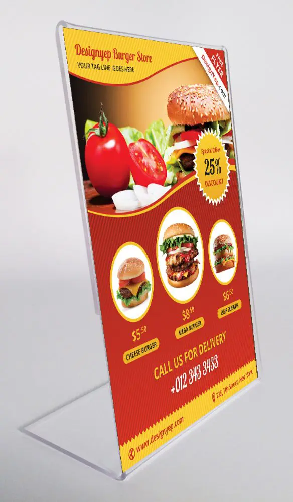 porta avvisi da banco a6 verticale base l