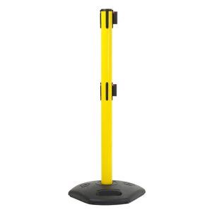 Colonnina segnapercorso gialla da esterno doppio nastro nero giallo base plastica riciclata