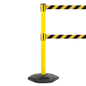 Colonnina segnapercorso gialla da esterno doppio nastro nero giallo base plastica riciclata 2