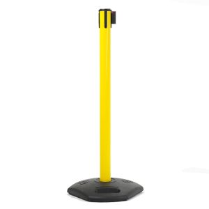 Colonnina segnapercorso gialla da esterno nastro singolo nero giallo base plastica riciclata 2