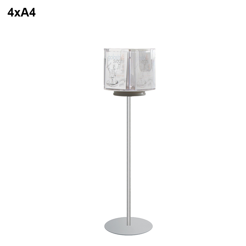 Espositore portadepliant piantana girevole 4 tasche A4 verticale 3