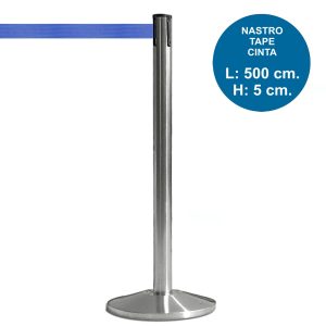 colonnina tendinastro silver con nastro blu di 5 metri