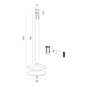 Colonnina segnapercorso tendi nastro silver con nastro blu da 5 metri - immagine 5
