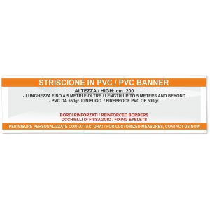 Striscione pubblicitario altezza cm.200 in PVC ignifugo e bordi rinforzati – Image 1