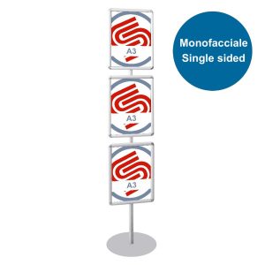 Cornice a scatto autoportante monofacciale 3 x A3 verticale su un solo montante - immagine 1