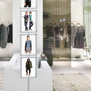 Cornice a scatto autoportante bifacciale 4 x A4 verticale su un solo montante - immagine 2