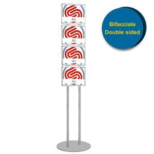 Cornice a scatto autoportante bifafcciale 4 x A4 orizzontale – Image 1