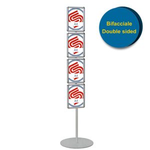 Cornice a scatto autoportante bifacciale 4 x A4 verticale su un solo montante - immagine 1