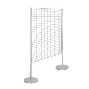 Parete espositiva con pannello a griglia metallica porta quadri 100x150 - immagine 4