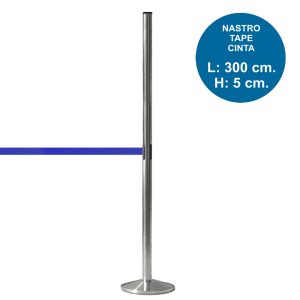 Colonnina segnapercorso EXTRA LARGE con nastro blu di 3 metri - immagine 1