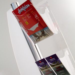 Espositore da pavimento con vela e 4 tasche portadepliant - immagine 3