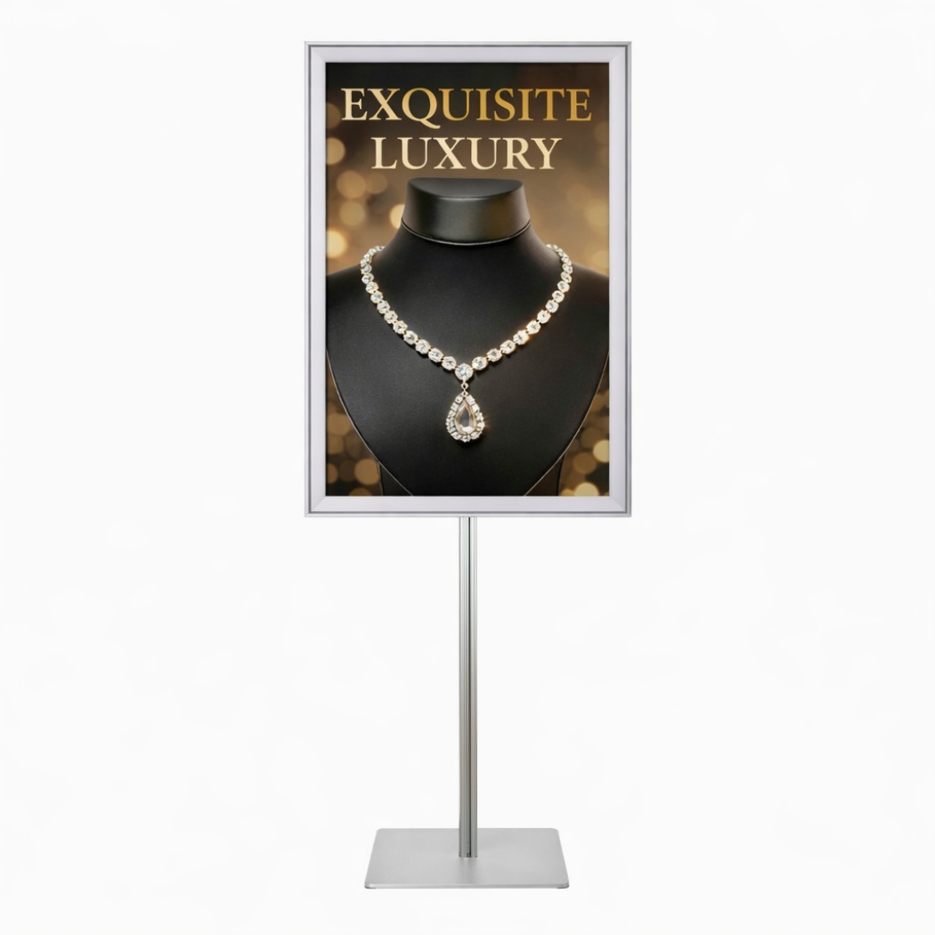 Espositore Portaposter con cornici a scatto Autoportante