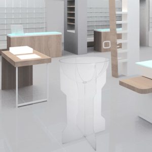 Bancarella espositiva in plexiglass con mezza sfera da 50 cm. - immagine 2