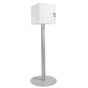 Urna a piantana con cubo porta oggetti in plexiglass satinato – Image 1