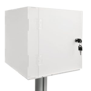 Urna a piantana con cubo porta oggetti in plexiglass satinato – Image 3