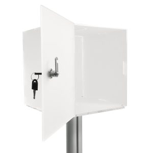 Urna a piantana con cubo porta oggetti in plexiglass satinato – Image 2