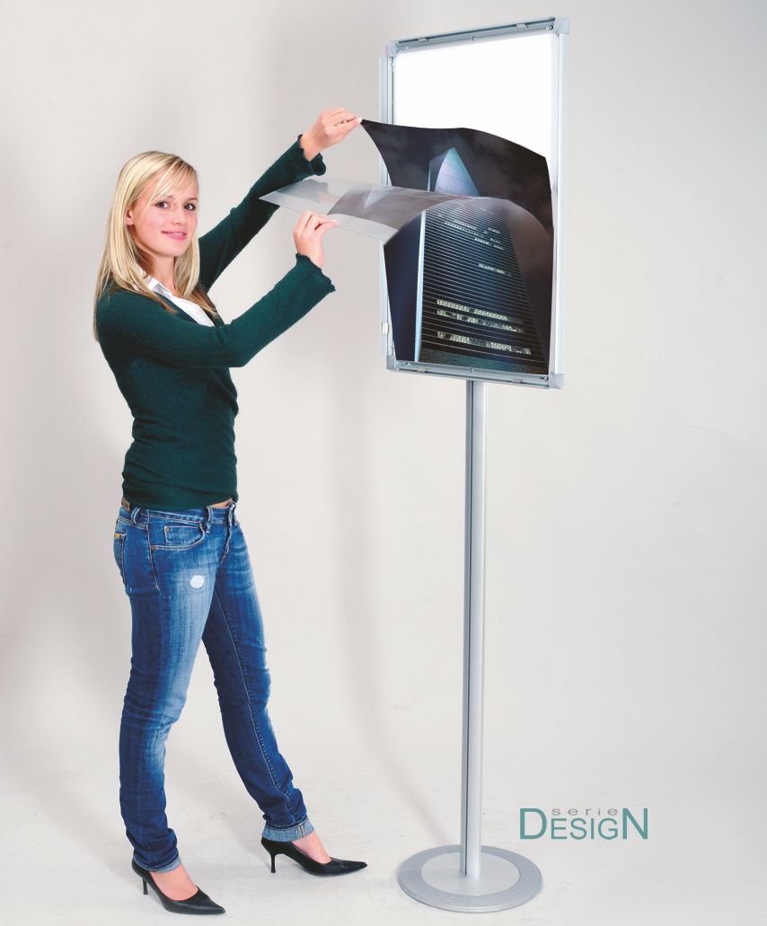 Espositore Portaposter con cornici a scatto Autoportante serie Design