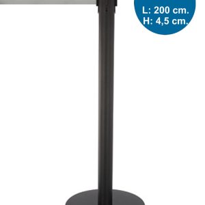 Black stanchion with 2 meters silver belt - ECOLINE - Image 1