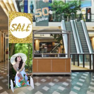 Totem Bifacciale Slim 80x200 in sandwich con piedi di sostegno - immagine 2