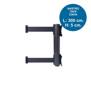 Avvolgitore a muro con doppio nastro nero di 3 metri - immagine 1