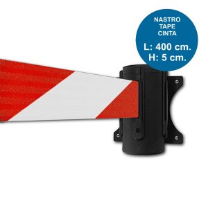 Avvolgitore da 4 metri con attacco a muro e nastro bianco/rosso – Image 1