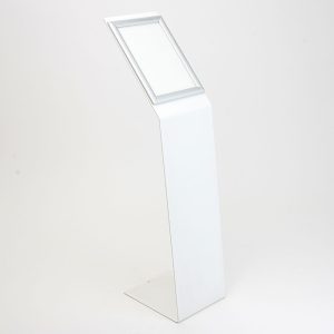 Leggio pavimento metallo verniciato bianco una cornice A4 angolo vivo base L 3