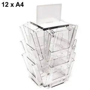 Counter Leaflet Holder, swivel, 12 pockets A4 - Image 1