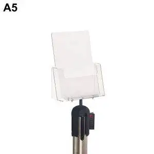 Portadepliant 1 tasca A5 con supporto in ABS per colonnina segnapercorso - immagine 1