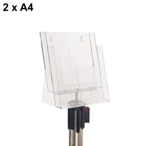 Portadepliant 2 tasche A4 con supporto in ABS per colonnina segnapercorso - immagine 1