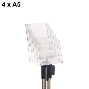 Portadepliant 4 tasche A5 con supporto in ABS per colonnina segnapercorso – Image 1