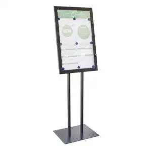 Bacheca nera porta menu esterno autoportante 4xA4 e pannello personalizzabile