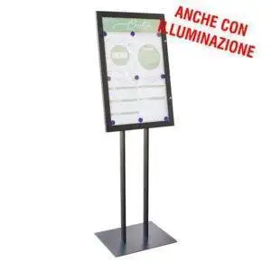 Panneau d'affichage extérieur noir autoportant 4xA4
