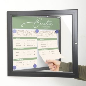 Bacheca porta menu esterno 2xA4 color nero con pannello personalizzabile 2