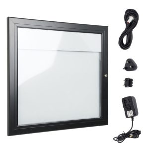 Bacheca porta menu esterno 2xA4 color nero con pannello personalizzabile disponibile anche con illuminazione led 2