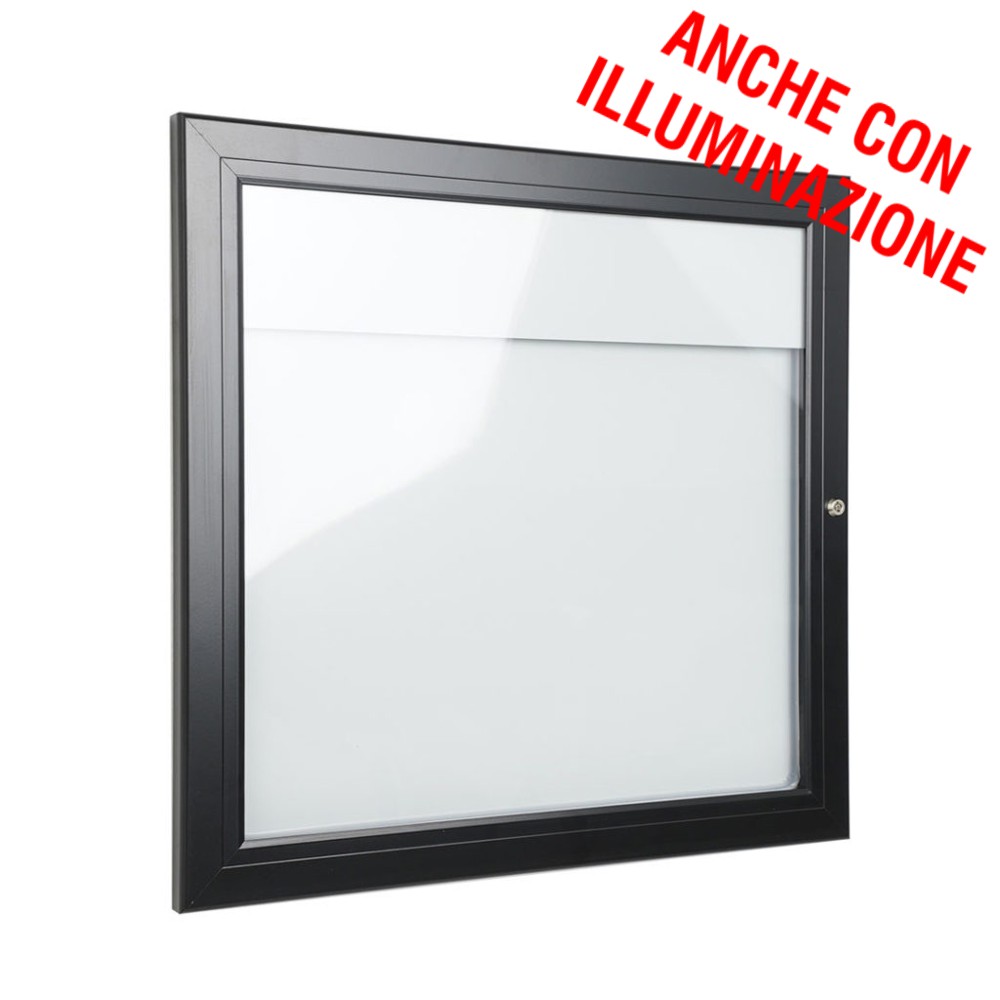 Bacheca porta menu esterno 2xA4 color nero con pannello personalizzabile disponibile anche con illuminazione led