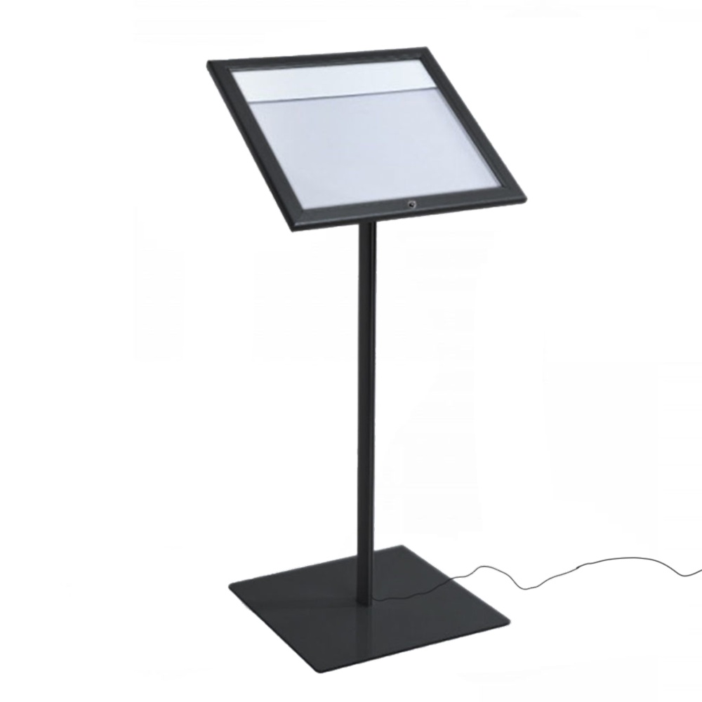 Bacheca porta menu esterno autoportante 2xA4 con pannello personalizzato e illuminazione LED