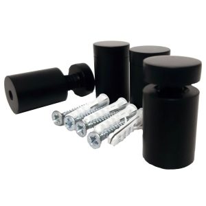 Blister di 4 distanziali in alluminio nero opaco - immagine 1