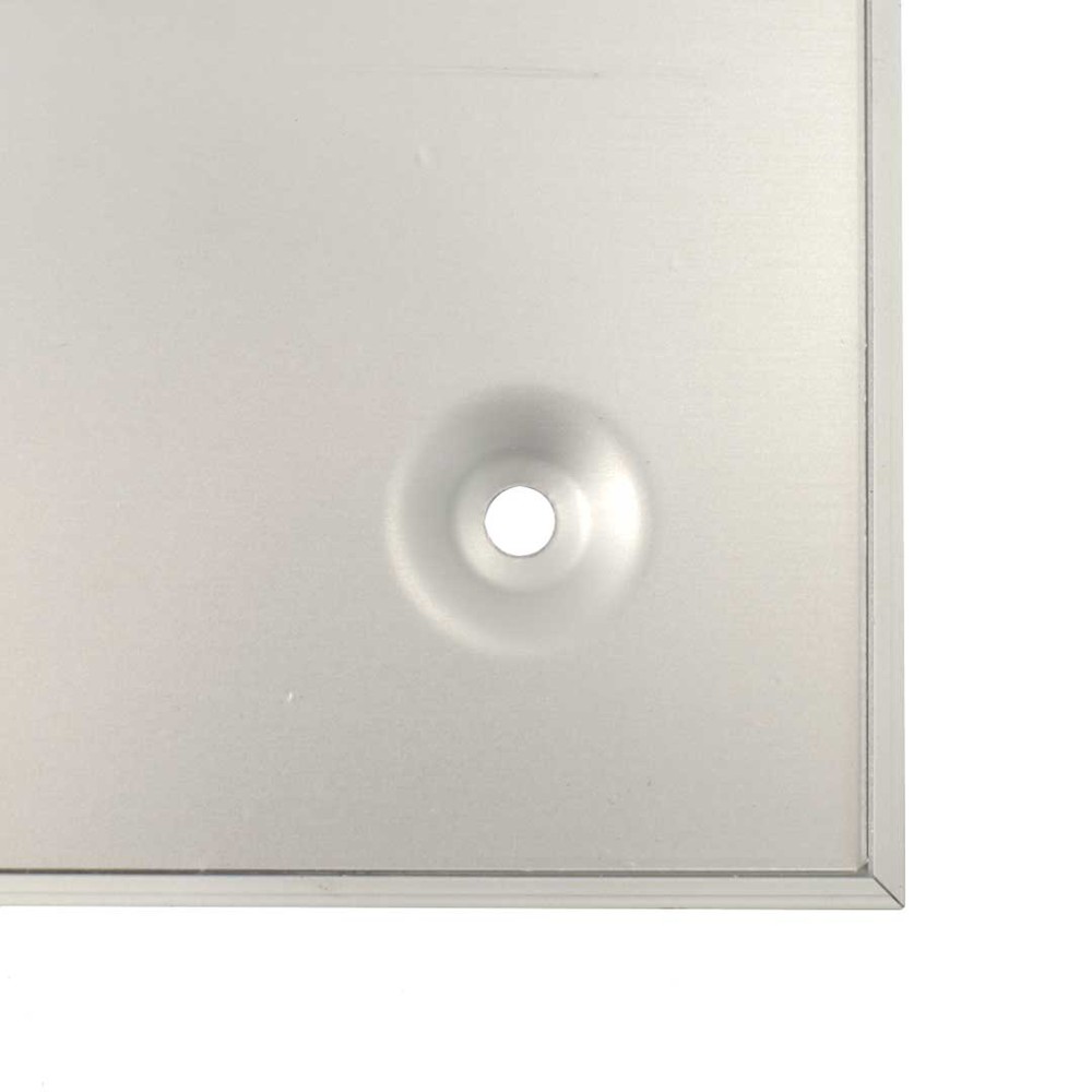 Targa a parete segnaletica interna design ultra piatta dettaglio fondo angolo