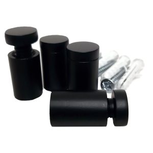 Blister di 4 distanziali MAXI in alluminio nero opaco 19x25 - immagine 1