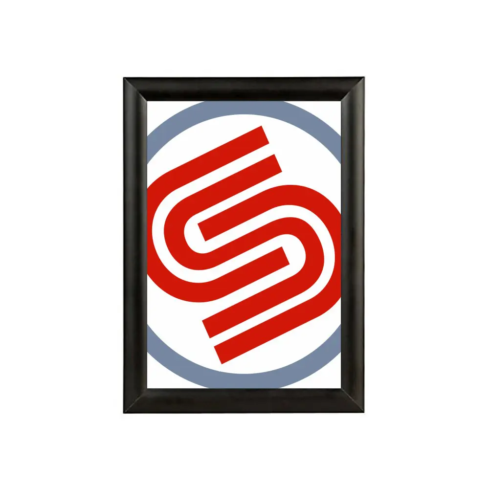 Cornice a scatto nera da parete angolo vivo