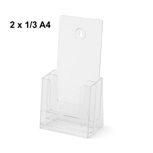 Table and wall stand brochure holder with 2 pockets 1/3 of A4 format - Economy Line - Image 1