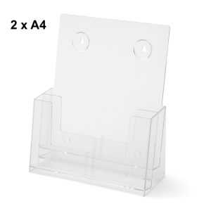Table and wall stand brochure holder with 2 pockets A4 format - Economy Line - Image 1