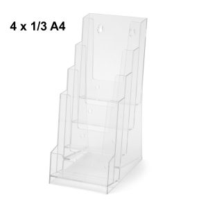 Table and wall stand brochure holder with 4 pockets 1/3 of A4 format - Economy Line - Image 1