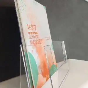 Table and wall stand brochure holder with 4 pockets A4 format - Economy Line - Image 3