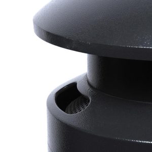 Cestino a colonna circolare con posacenere con cupola di copertura contro la pioggia - capacità 18 L - immagine 3