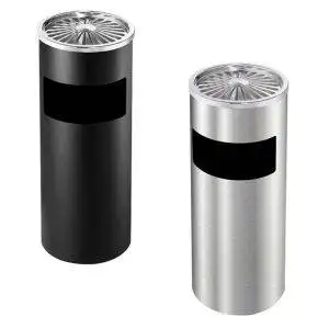 10 L Cylinder wastebasket smoking urn with metal rays top - Image 1