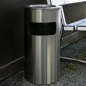 10 L Cylinder wastebasket smoking urn with metal rays top - Image 3