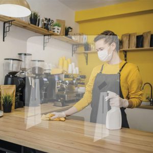 Paretina parafiato protettiva da banco in plexi trasparente - immagine 3